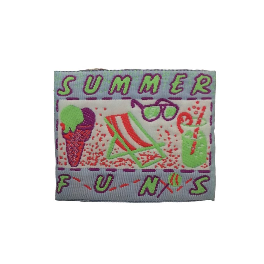 Small Neon Iron-On Summer Funs Iron-On Patch Vintage 80s